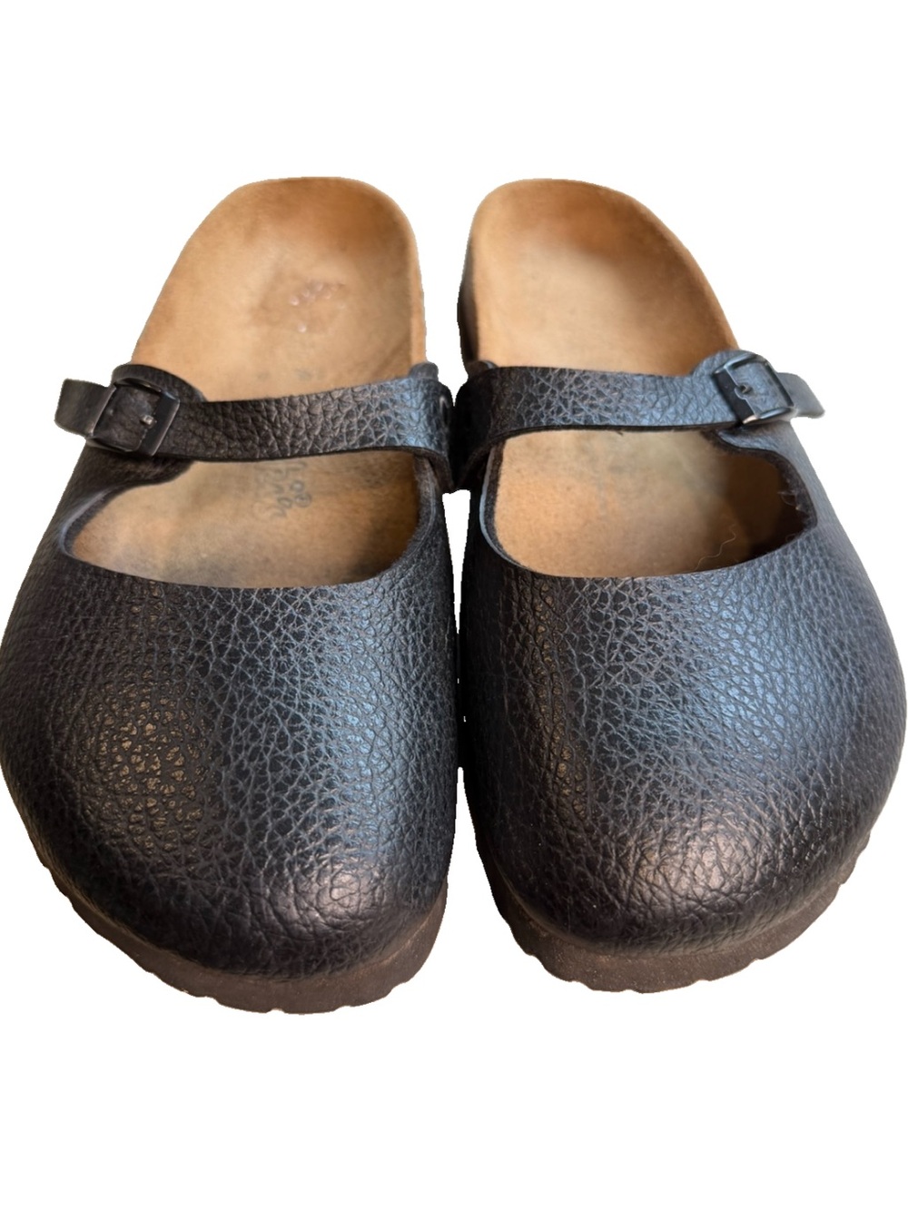 BIRKENSTOCK MARIA CLOG Mary Jane BUCKLE, MATT BLACK Size 38 US 7 S6